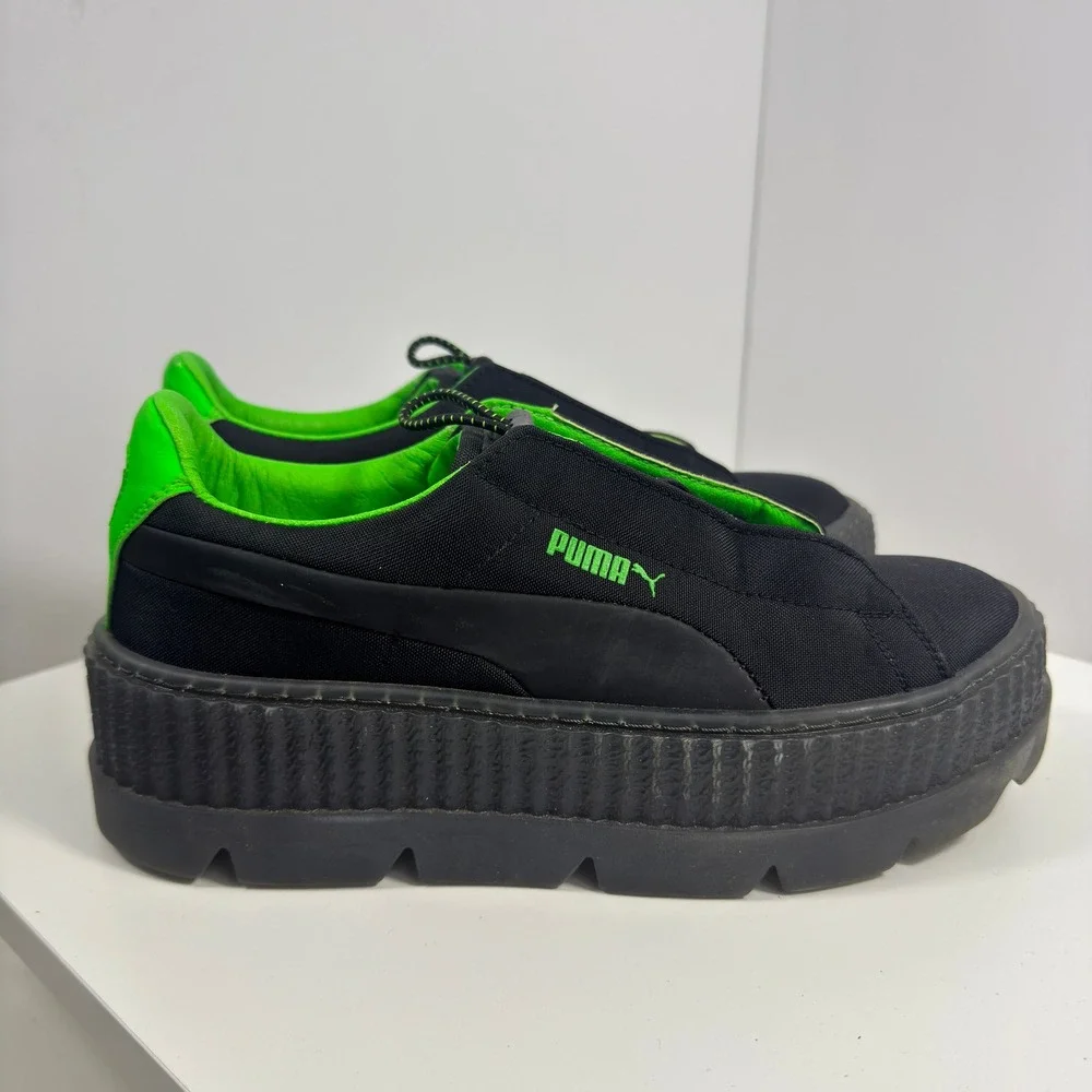PUMA Fenty Cleated Creeper Surf Shoes Womens Size 8 Black Green‎ Gecko 367681-03